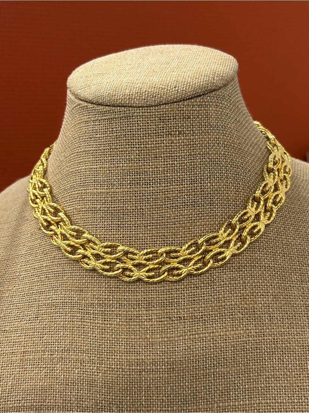 Givenchy Vintage Gold Plated Princess Length textured necklace